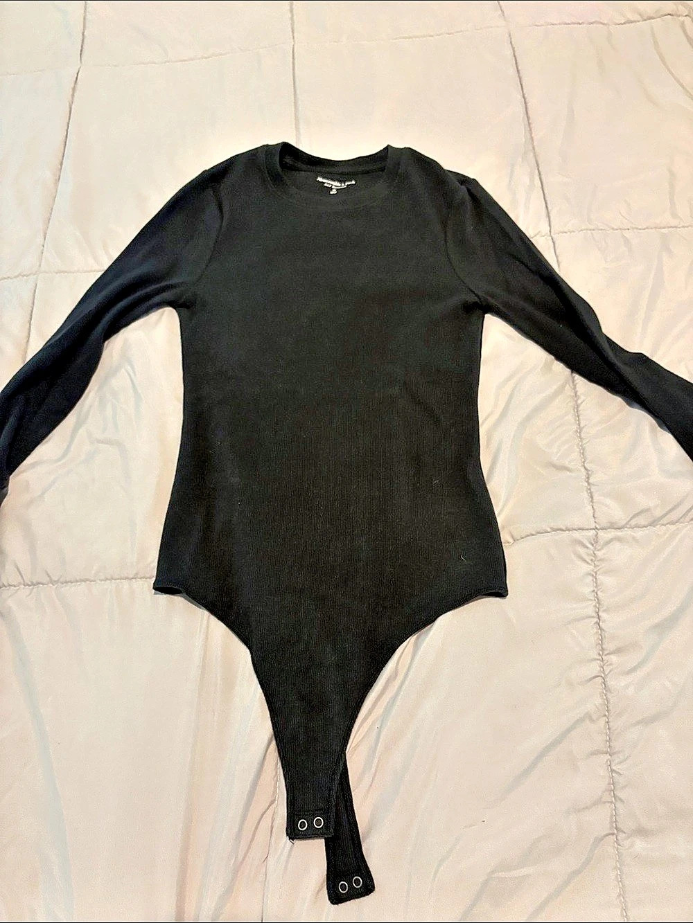 Abercrombie & Fitch A&F Essentials Ribbed Bodysuit Black Medium